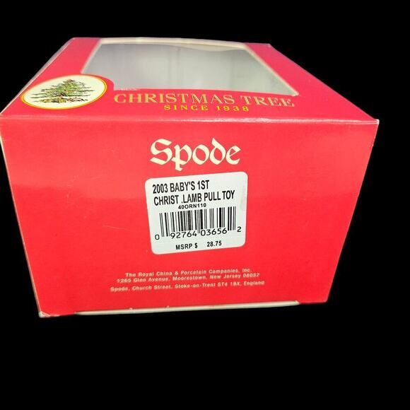Spode Christmas Tree Ornament 2003 Lamb Sheep Pull Toy Vintage New with Box - Picture 11 of 11